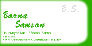 barna samson business card
